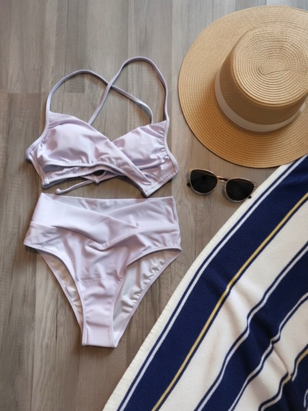 XS Victoria’s Secret PINK Lavender Criss Cross Wrap Bikini Set